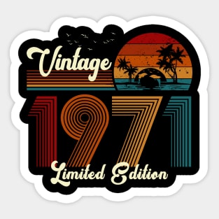Vintage 1971 Shirt Limited Edition 49th Birthday Gift Sticker